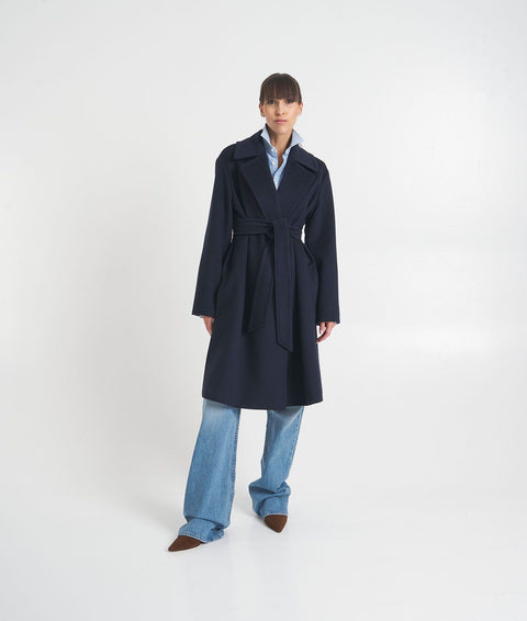 Cappotto in lana vergine 'Tigre' #blu