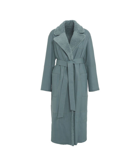 Cappotto in montone reversibile #blu