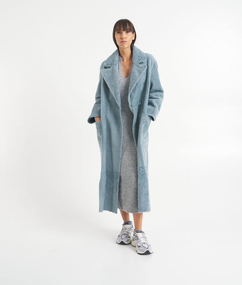 Cappotto in montone reversibile #blu