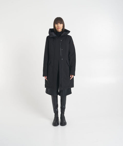 Parka in piuma con collo ampio 'Emin' #nero