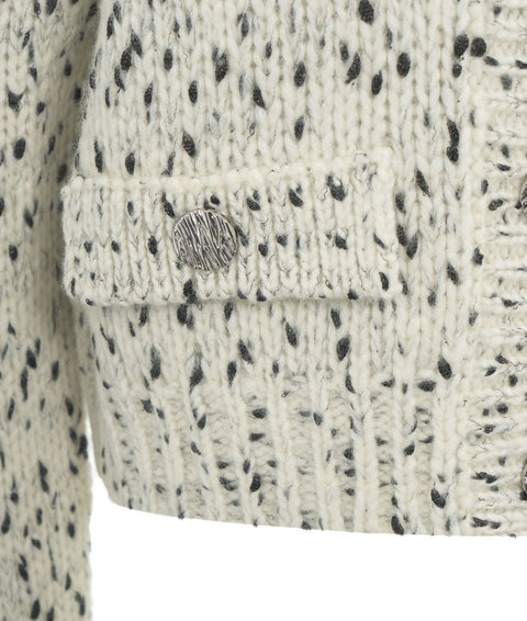 Cardigan a maglia grossa 'Cat' #bianco