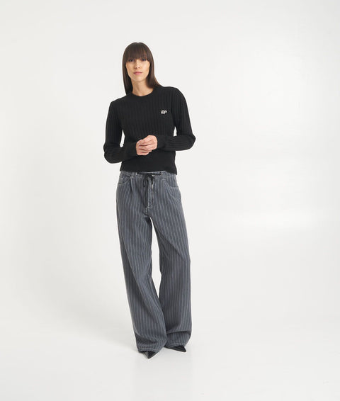 Jeans a gamba larga con coulisse 'Nanny' #grigio