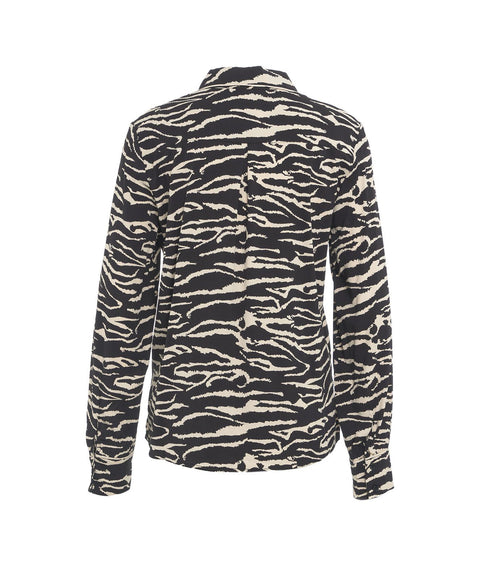 Camicia con motivo animalier 'Merci' #nero