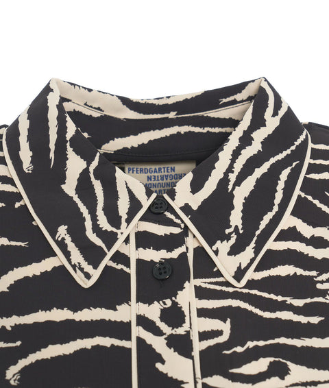 Camicia con motivo animalier 'Merci' #nero