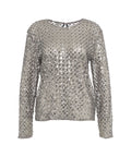 Top in mesh con paillettes 'Jasmin' #argento