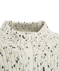 Maglione in maglia con zip 'Chesa' #bianco