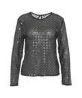 Top in mesh con paillettes 'Jasmin' #nero