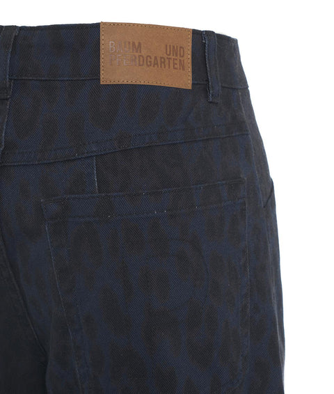 Jeans con stampa animalier 'Nara' #blu