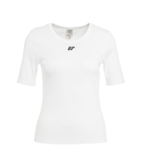 T-shirt 'Jealice' con logo ricamato #bianco