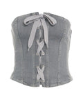 Corsetto in denim 'Maoki' #grigio