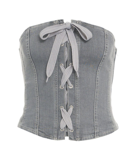 Corsetto in denim 'Maoki' #grigio