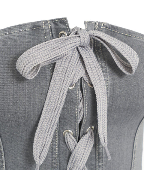 Corsetto in denim 'Maoki' #grigio