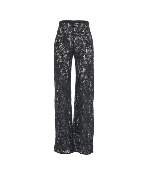 Pantaloni in pizzo paisley #nero