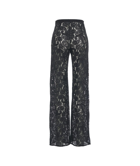 Pantaloni in pizzo paisley #nero