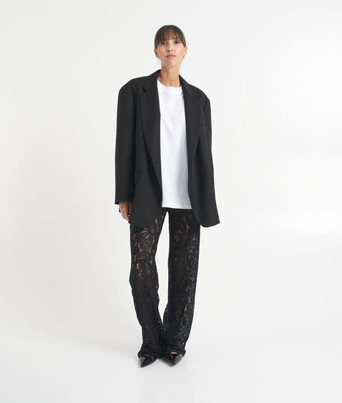 Pantaloni in pizzo paisley #nero