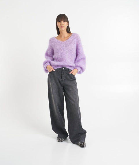 Maglione in Mohair 'Milana' #viola