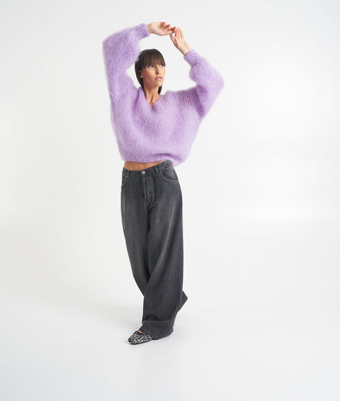 Maglione in Mohair 'Milana' #viola