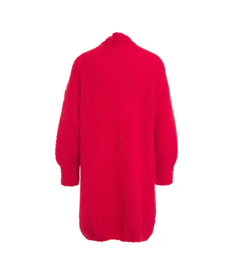 Cardigan in maglia di alpaca #rosso