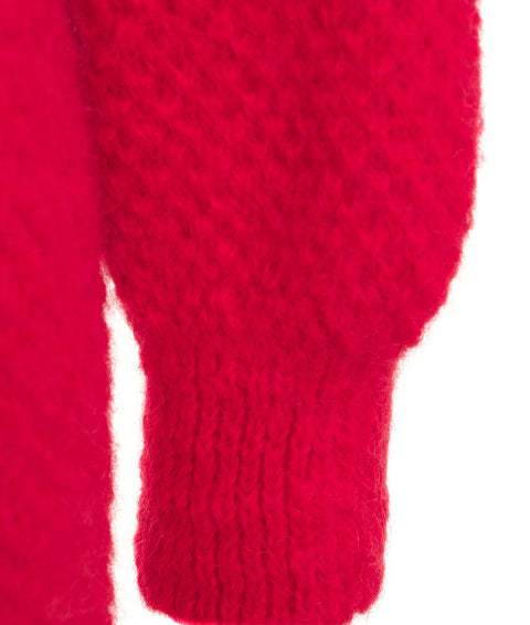 Cardigan in maglia di alpaca #rosso