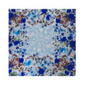 Foulard in seta con stampa floreale #blu