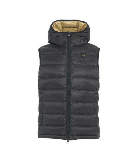 Gilet in piuma trapuntato #nero