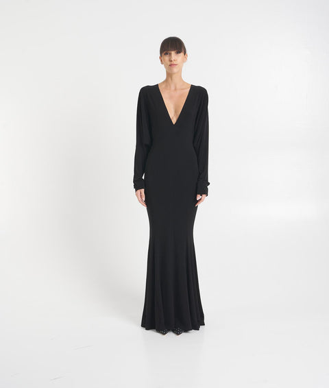 Abito maxi fit and flare #nero