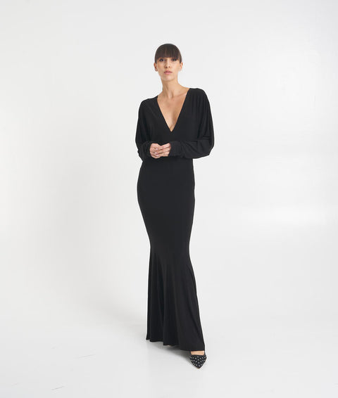 Abito maxi fit and flare #nero