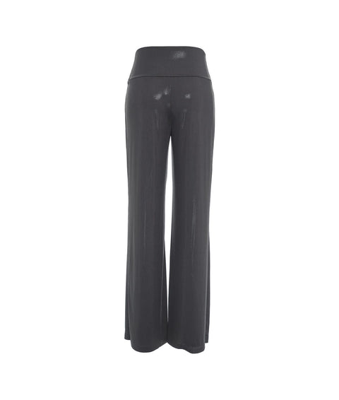 Pantalone wide leg con finitura glossy #grigio