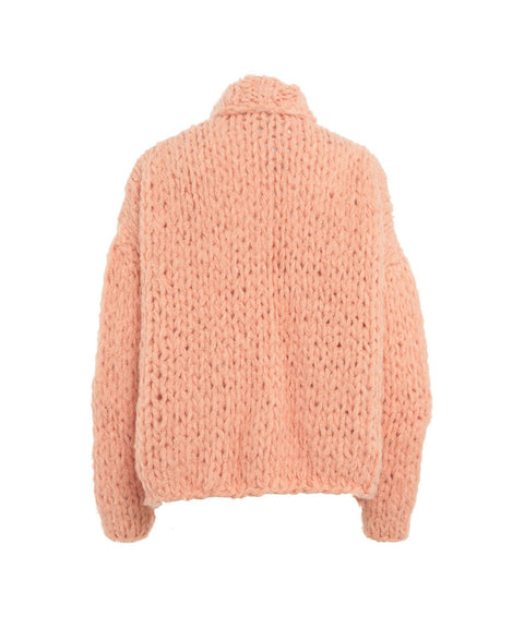 Cardigan in alpaca 'Fjalga' #pink