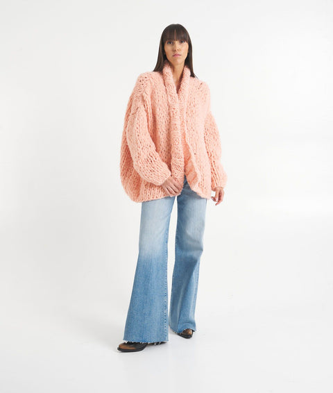 Cardigan in alpaca 'Fjalga' #pink