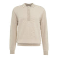 Pullover in maglia con collo a polo in lana vergine #bianco