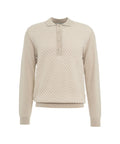 Pullover in maglia con collo a polo in lana vergine #bianco