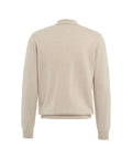 Pullover in maglia con collo a polo in lana vergine #bianco