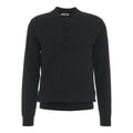 Pullover in maglia con collo a polo in lana vergine #nero