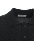 Pullover in maglia con collo a polo in lana vergine #nero