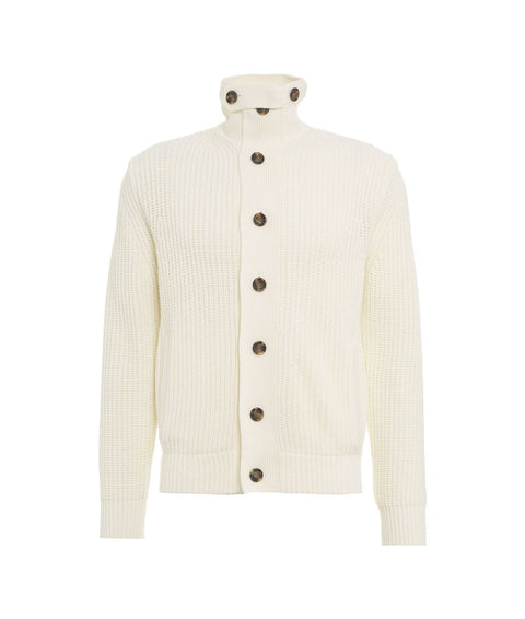 Cardigan in maglia di misto lana #bianco