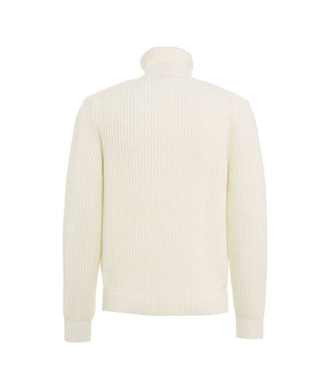 Cardigan in maglia di misto lana #bianco