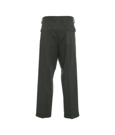 Pantaloni con orlo risvoltato #verde