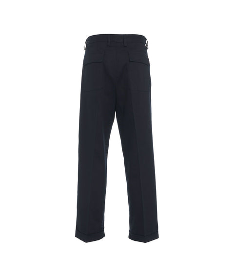 Pantaloni con orlo risvoltato #blu