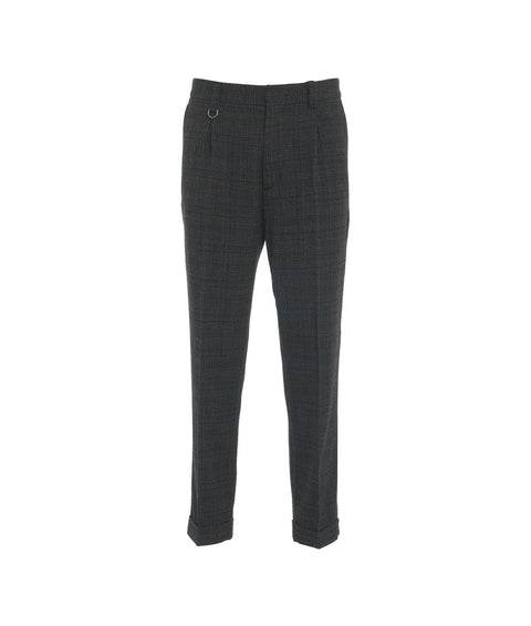 Chino relaxed fit 'Duomo' glencheck #grigio