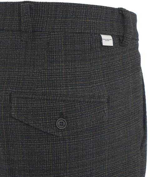 Chino relaxed fit 'Duomo' glencheck #grigio