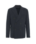 Blazer doppiopetto in glencheck #blu