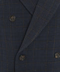 Blazer doppiopetto in glencheck #blu