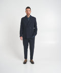 Blazer doppiopetto in glencheck #blu