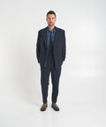 Blazer doppiopetto in glencheck #blu