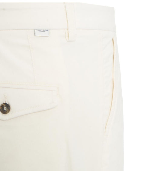 Pantaloni di velluto a coste sottili #bianco