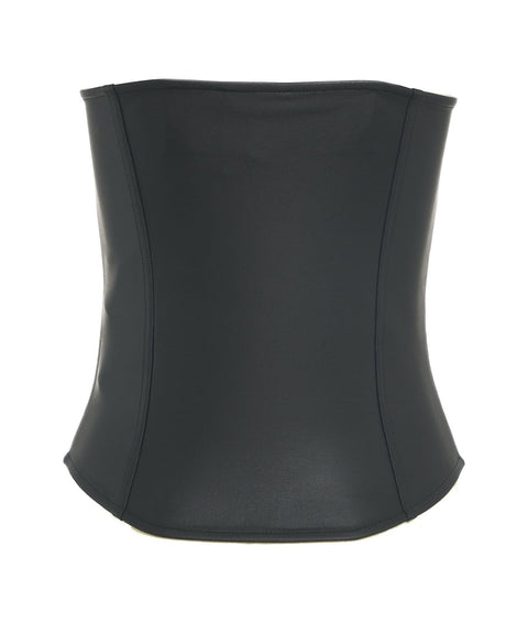 Top bustier con zip #nero