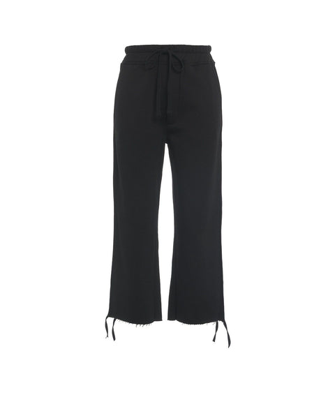 Pantaloni jogger con orlo sfrangiato #nero