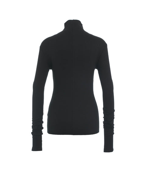 Long sleeve shirt in viscosa #nero