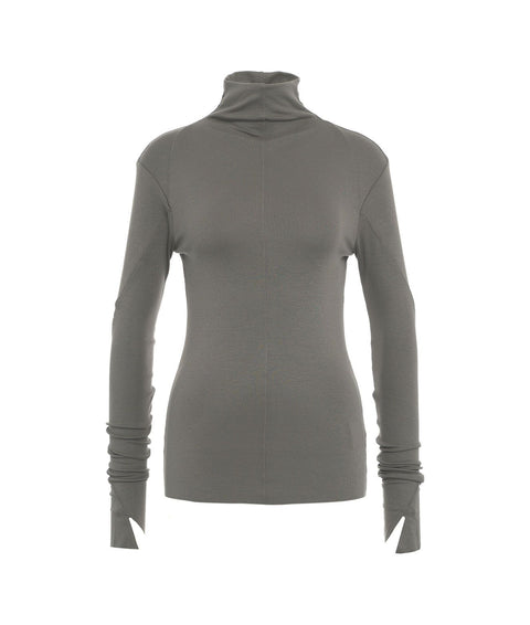 Long sleeve shirt in viscosa #grigio